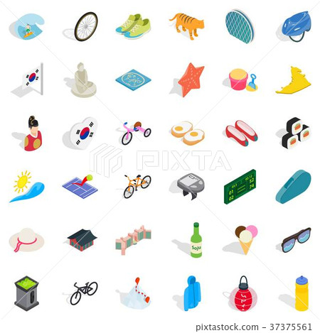 Bicycle icons set, isometric style Bicycle icons set, isometric style 37375561