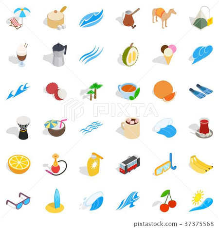 Ankara icons set, isometric style 37375568