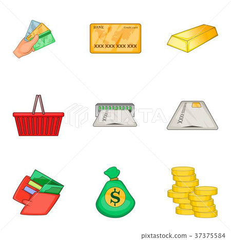 Richness icons set, cartoon style Richness icons set, cartoon style 37375584