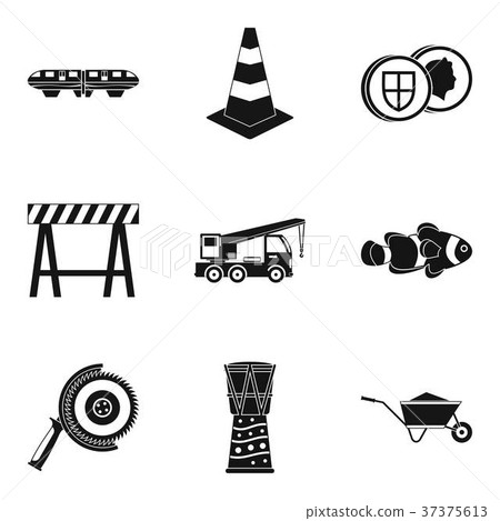 Supply of material icons set, simple style 37375613