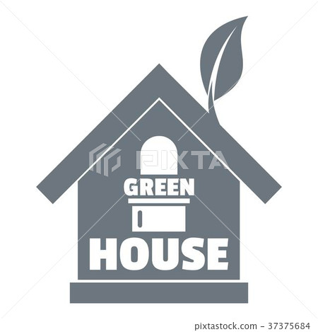 Green House Logo Simple Gray Style Stock Illustration 37375684