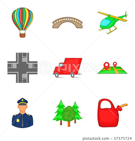 Motion control icons set, cartoon style Motion control icons set, cartoon style 37375724
