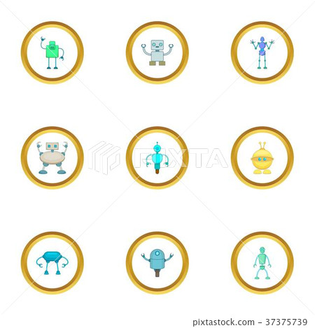 Android icons set, cartoon style 37375739