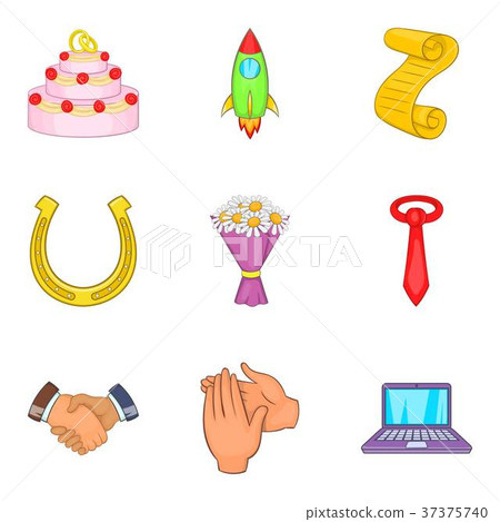 Applause icons set, cartoon style 37375740