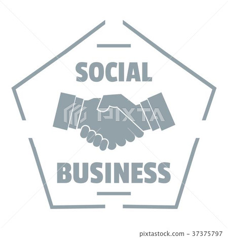 Social business logo, simple gray style 37375797