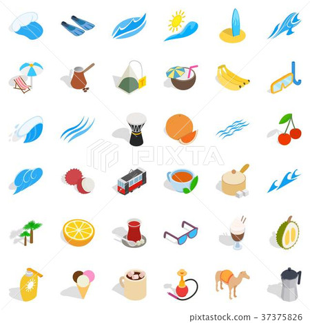 Cezve icons set, isometric style 37375826