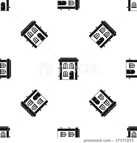 Two-storey residential house pattern seamless black Two-storey residential house pattern seamless black 37375855
