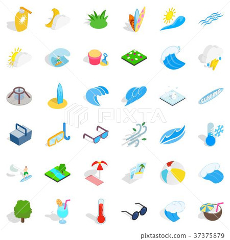 Fountaine icons set, isometric style 37375879