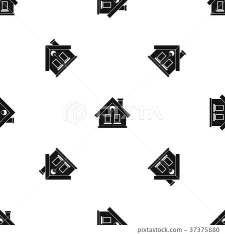 House pattern seamless black 37375880