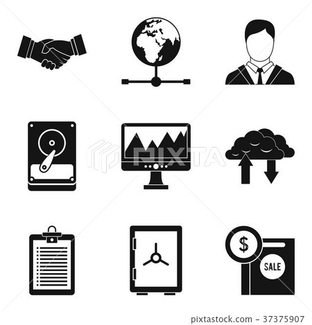Banking protection icons set, simple style Banking protection icons set, simple style 37375907
