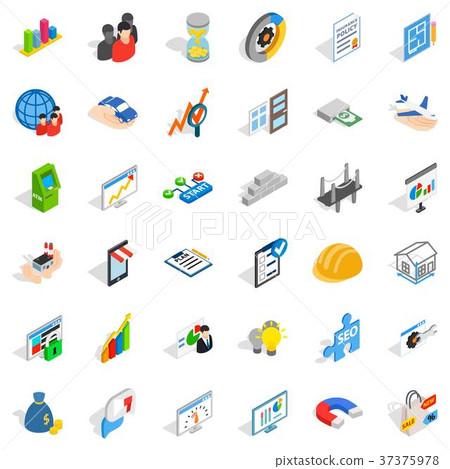 Finance icons set, isometric style 37375978