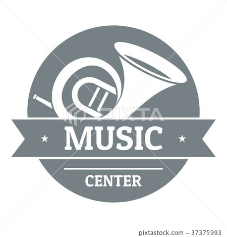 Musical instrument trumpet logo, simple gray style Musical instrument trumpet logo, simple gray style 37375993