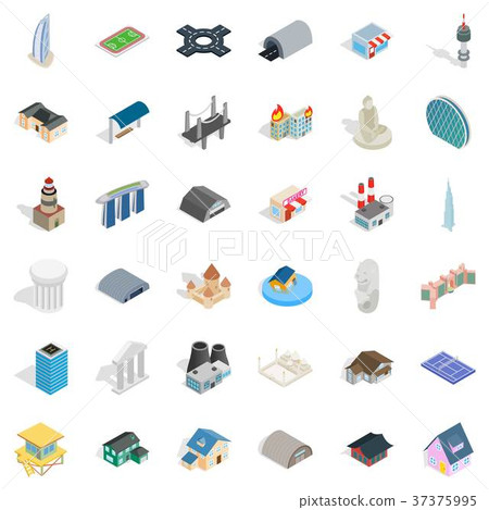Field icons set, isometric style Field icons set, isometric style 37375995