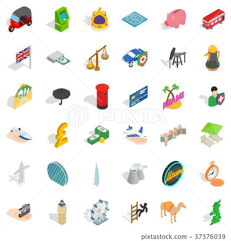 Auto icons set, isometric style 37376039
