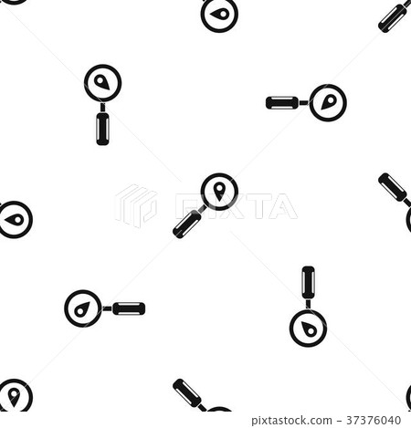 Magnifying glass and location pattern seamless black 37376040