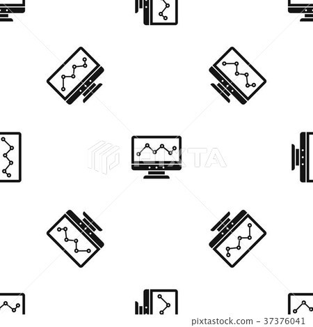 Graph in computer screen pattern seamless black 37376041
