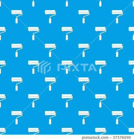 Paint roller with paint pattern seamless blue 37376090