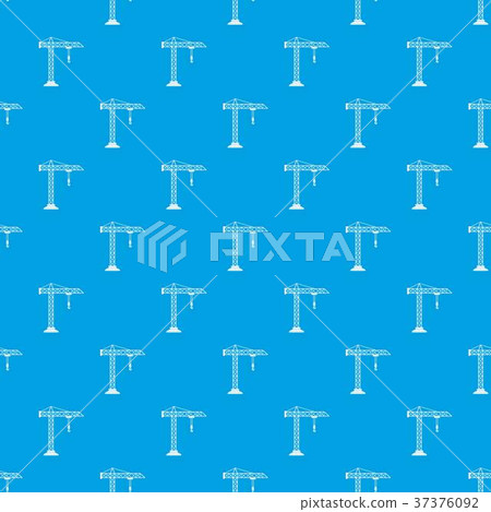 Construction crane pattern seamless blue 37376092