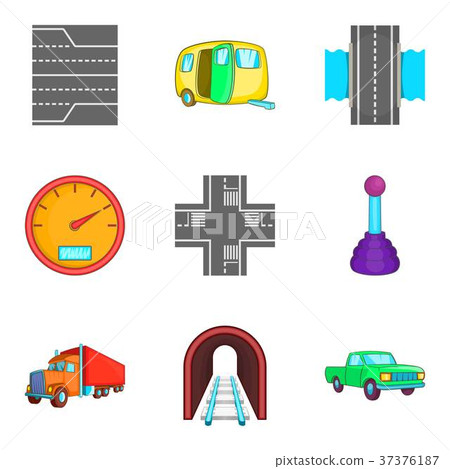 Course icons set, cartoon style 37376187