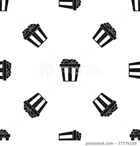 Box of popcorn pattern seamless black 37376188
