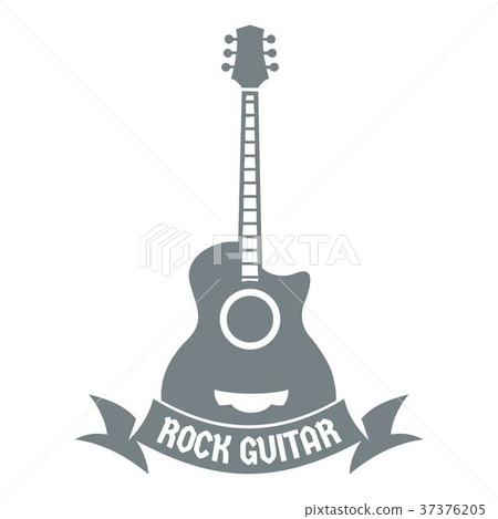 Guitar logo, simple gray style 37376205