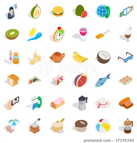Banana icons set, isometric style 37376340