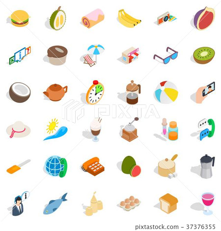 Bakeshop icons set, isometric style 37376355