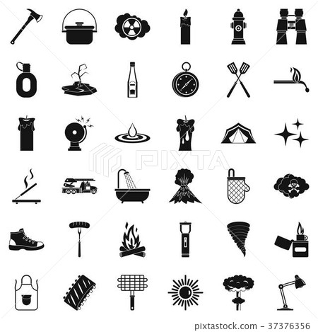 Hydrant icons set, simle style 37376356