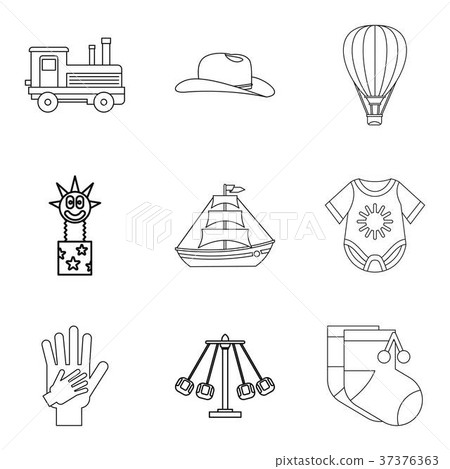 Patronage icons set, outline style 37376363