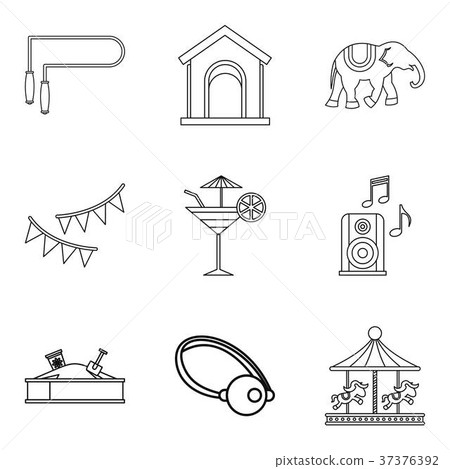 Rest from child icons set, outline style 37376392