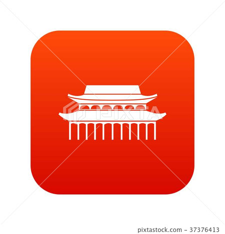 Buddha Toothe Relic Temple in Singapore icon digital red Buddha Toothe Relic Temple in Singapore icon digital red 37376413