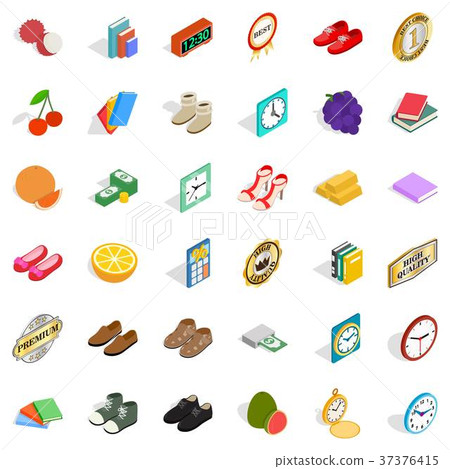 Fineness icons set, isometric style 37376415