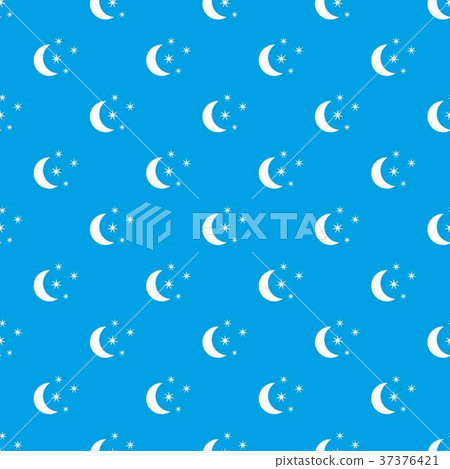 Moon and stars pattern seamless blue 37376421