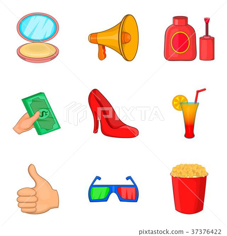 Catering icons set, cartoon style Catering icons set, cartoon style 37376422