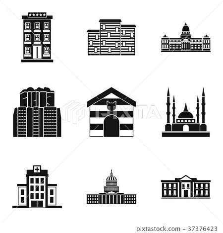 Property icons set, simple style Property icons set, simple style 37376423