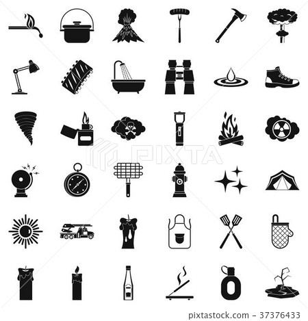 Emergency icons set, simle style 37376433