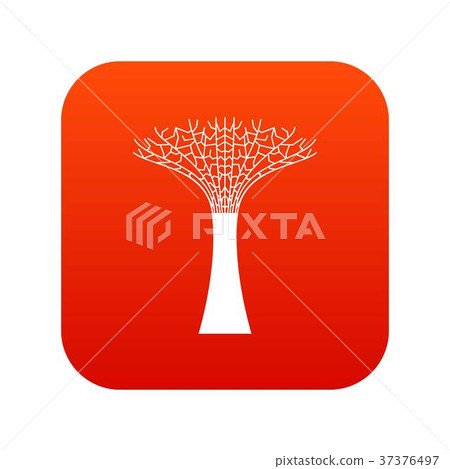Singapore Supertree at the Gardens By The Bay icon digital red 37376497