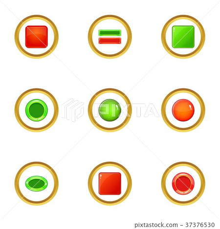 Button icons set, cartoon style - Stock Illustration [37376530] - PIXTA
