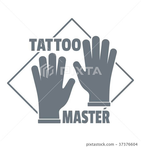 Tattoo gloves logo, simple gray style 37376604