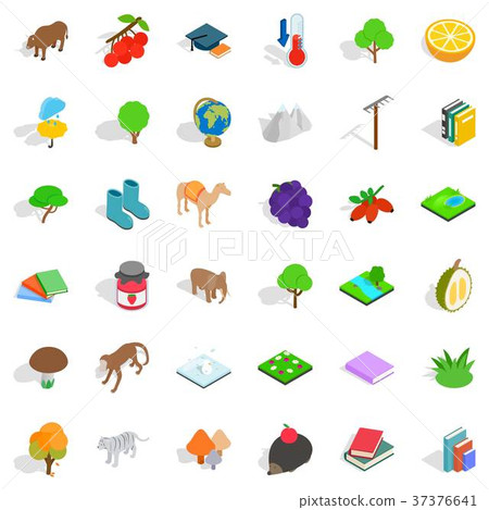 Tree icons set, isometric style 37376641