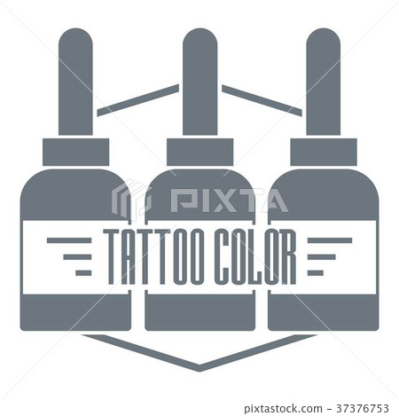 Tattoo color logo, simple gray style - Stock Illustration [37376753 ...
