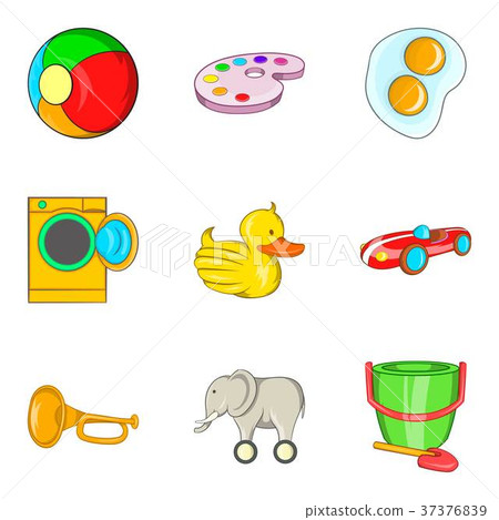 Rare toy icons set, cartoon style 37376839