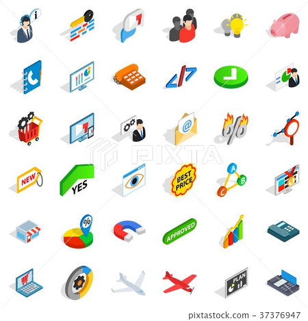 Computer icons set, isometric style - Stock Illustration [37376947] - PIXTA