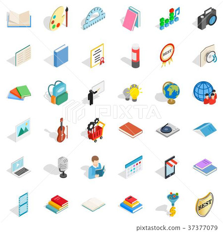 Booklet icons set, isometric style Booklet icons set, isometric style 37377079