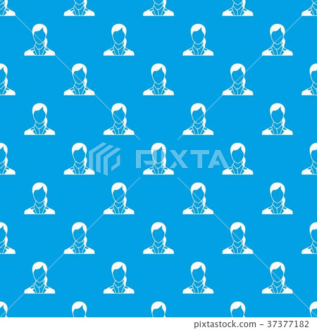 Woman pattern seamless blue - Stock Illustration [37377182] - PIXTA
