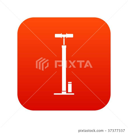 Bicycle pump icon digital red 37377337