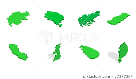Country land icon set, isometric style 37377394