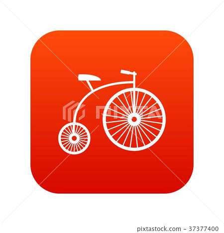 Penny-farthing icon digital red 37377400