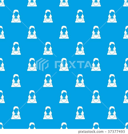 Woman pattern seamless blue - Stock Illustration [37377493] - PIXTA