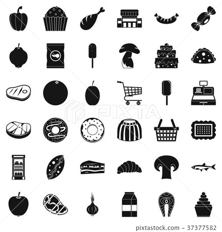 Shopping icons set, simple style 37377582